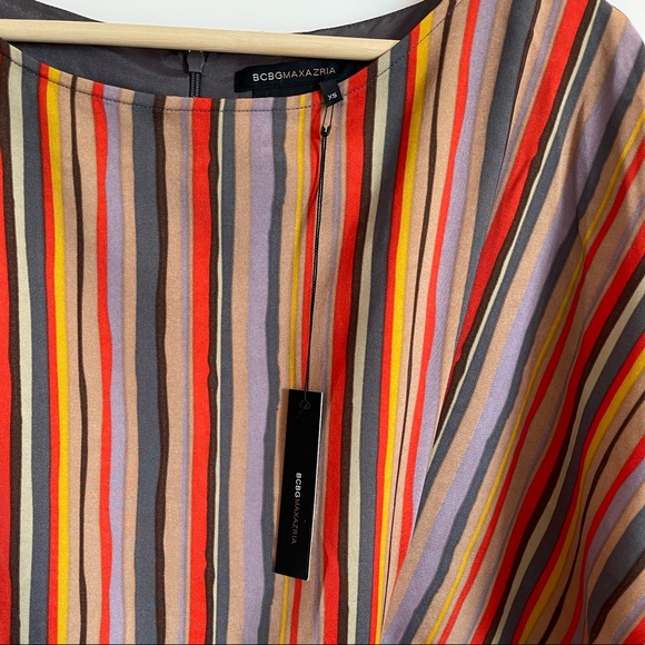 BCBGMaxAzaria Striped Tied Back Dress NWT - Picture 2 of 3